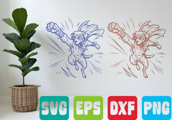 Download Flying Super Dog SVG Cartoon Hero Art - Premium Resources