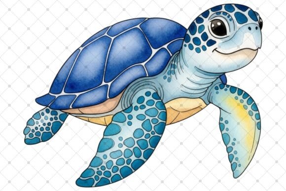 Download Swimming Blue Sea Turtle Illustration - Blue sea turtle Collection