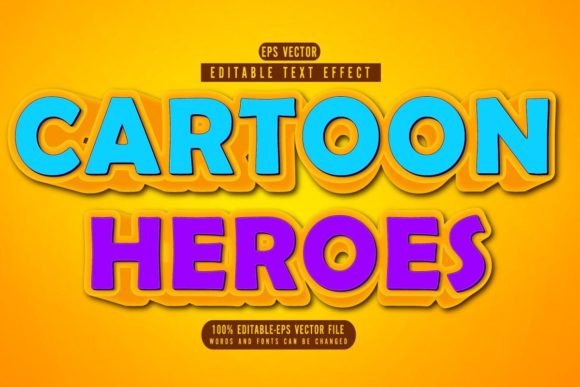 Download Editable Text Effect in Cartoon Hero Tex - Cartoon hero Collection