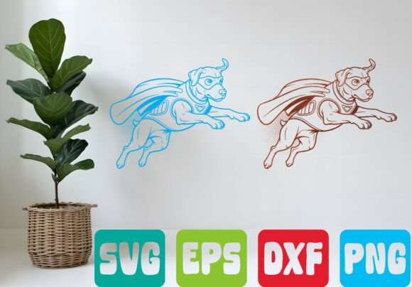 Download Flying Super Dog SVG Cartoon Hero Art - Premium Resources