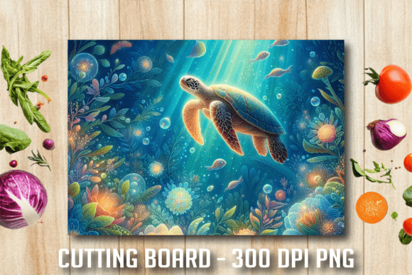 Download Underwater Blue Sea Turtle Cutting Board - Blue sea turtle Collection
