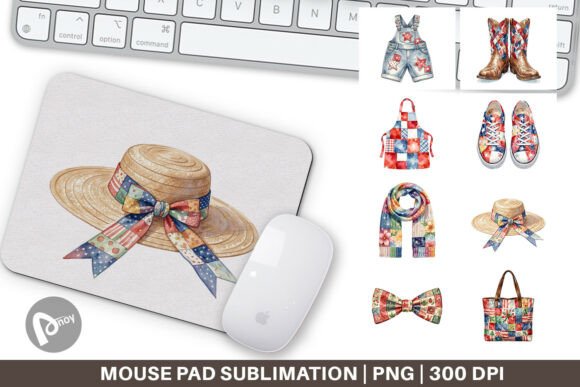 Download Watercolor Americana Patchwork Mouse Pad - Premium Resources