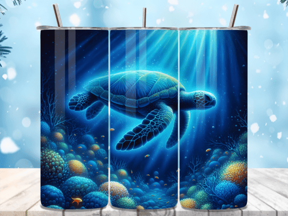 Download Deep Blue Sea Turtle PNG Tumbler Wrap - Premium Resources